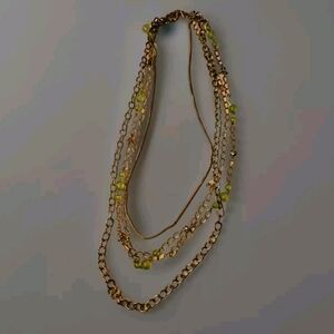 Women's Vintage Costume Jeweley MultiChain with Green Marble Size balls 19" long